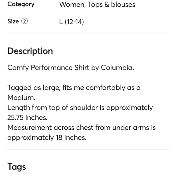 Colmbia Performance shirt fits Medium Womens Large Blue Brown Striped Top - Picture 13 of 14